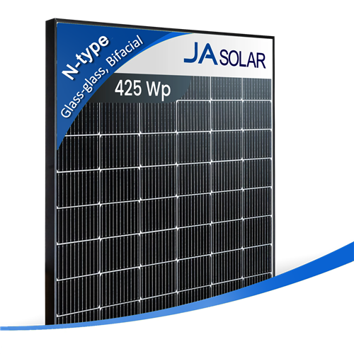 JA Solar 425W bifacial napelem (n-type) fekete keret, mono JAM54D40-425/MB 